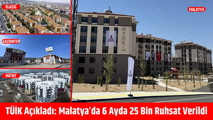 TÜİK açıkladı: Malatya’da 6 ayda 25 bin ruhsat verildi