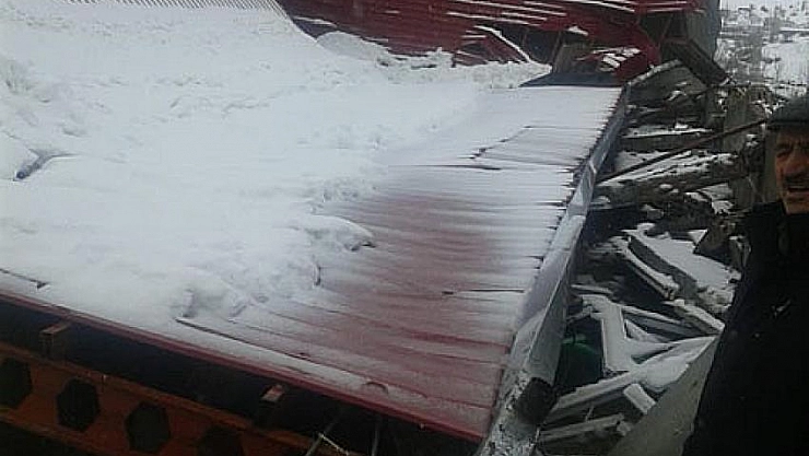 Doğanşehir'de ahır çöktü 