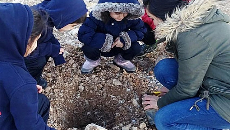 Öğrenciler fidan dikti