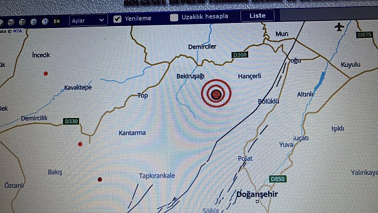 3.8 Büyüklüğündeki Deprem Malatya Fayı'na Paralel..!