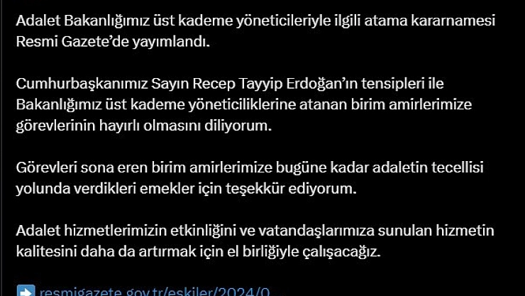 Atama Kararnamesi Resmi Gazete'de