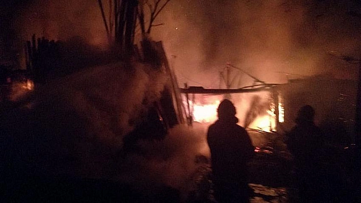 Kereste atölyesinde yangın