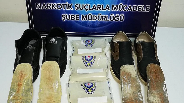 Ayakkabı tabanında eroin