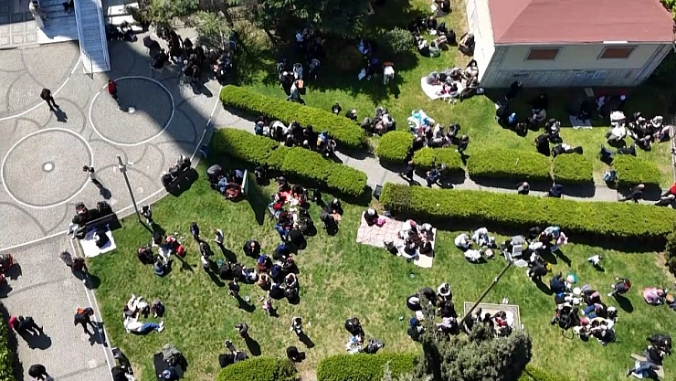 Bahçelievler deprem sonrası havadan görüntülendi