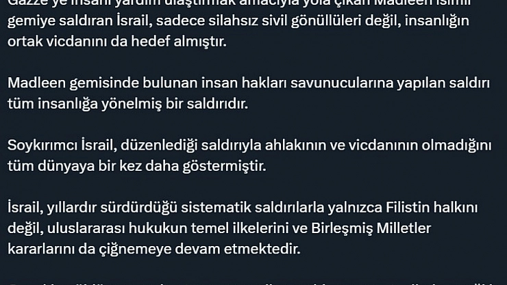Bakan Tunç'tan İsrail'e Sert Tepki: Katil İsrail Hukuk Tanımazlığını Bir Kez Daha Gösterdi!