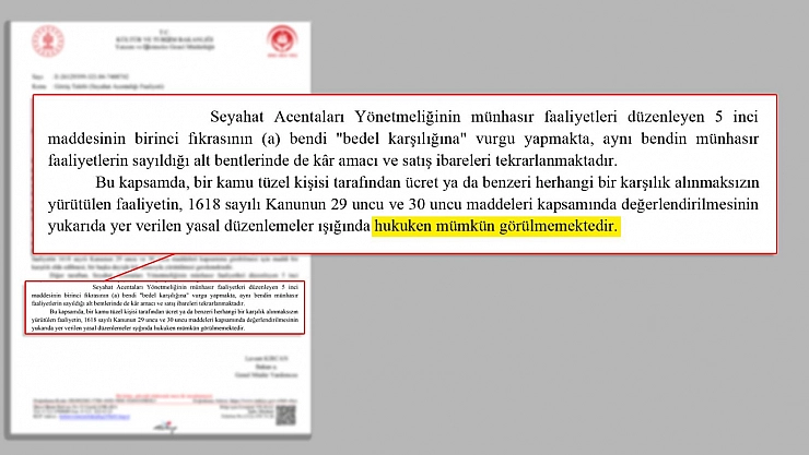 Bakanlık TÜRSAB'ı haksız buldu