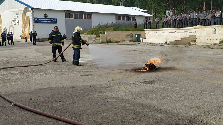 Bayburt POMEM'de yangın tatbikatı