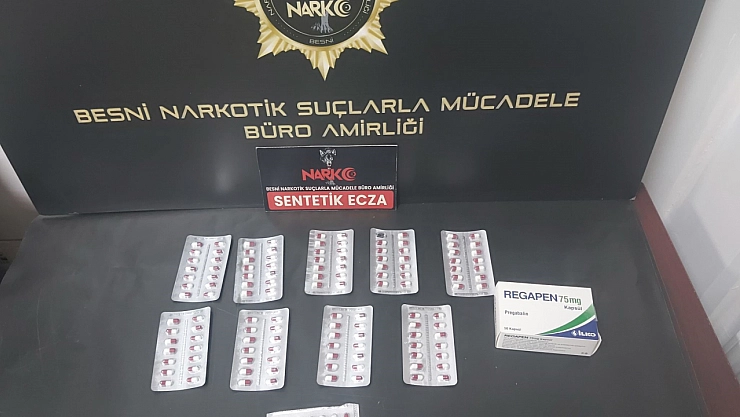 Besni'de 132 sentetik hap ele geçirildi