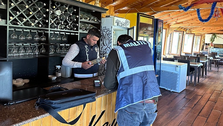 Besni'de kaçak içki denetimi yapıldı