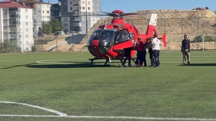Malatya'da Beyin Kanaması Geçiren Hasta Helikopterle Sevk Edildi