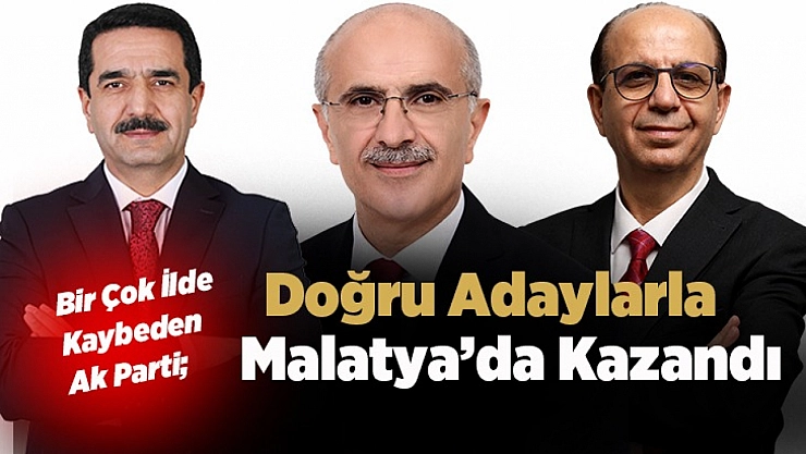Bir Çok İlde Kaybeden Ak Parti Doğru Adaylarla Malatya'da Kazandı..