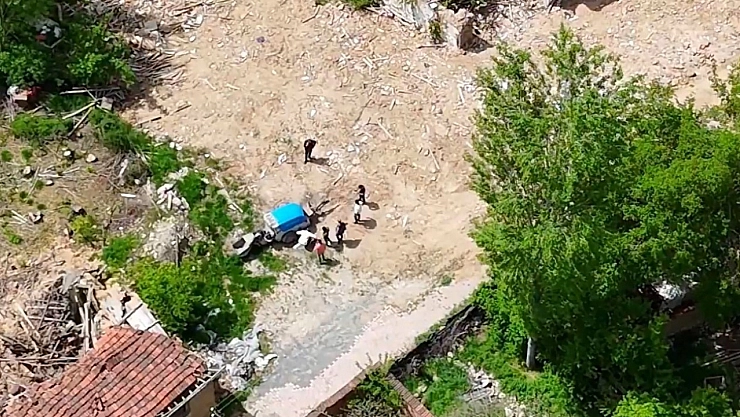 Malatya'da çalınan iş makinesi dron ile bulundu