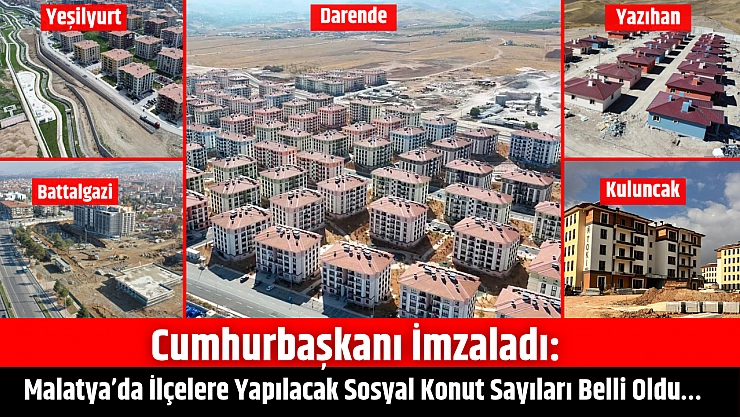 Cumhurbaşkanı İmzaladı: Malatya'da İlçelere Yapılacak Sosyal Konut Sayıları Belli Oldu…