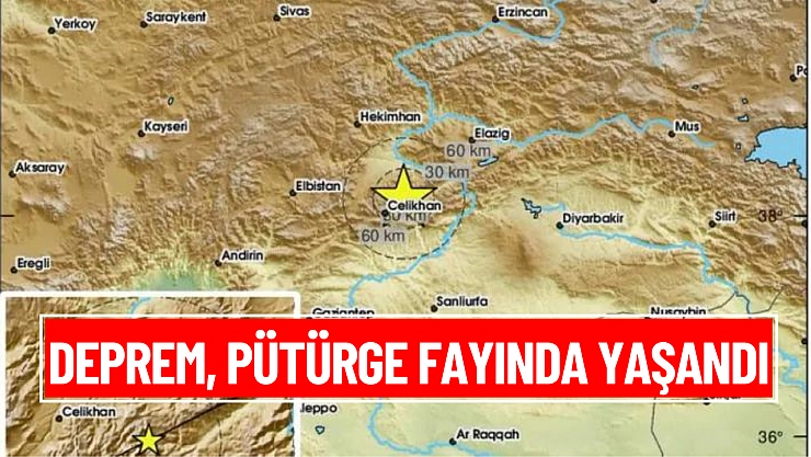 Deprem, Pütürge fayında yaşandı