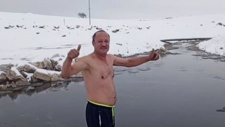 Dondurucu havada suya atladı