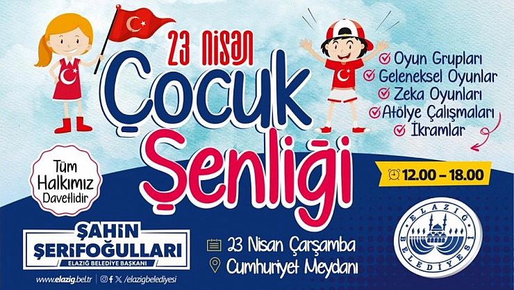 Elazığ'da 23 Nisan çocuk şenliği