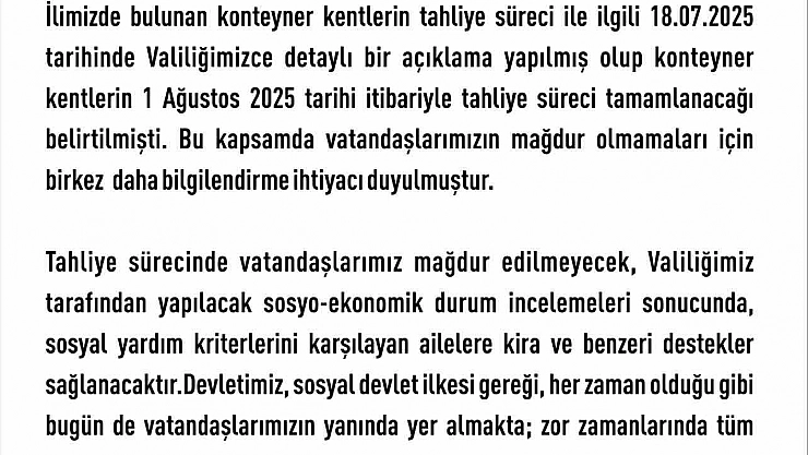 Elazığ'da konteyner kentler tahliye ediliyor