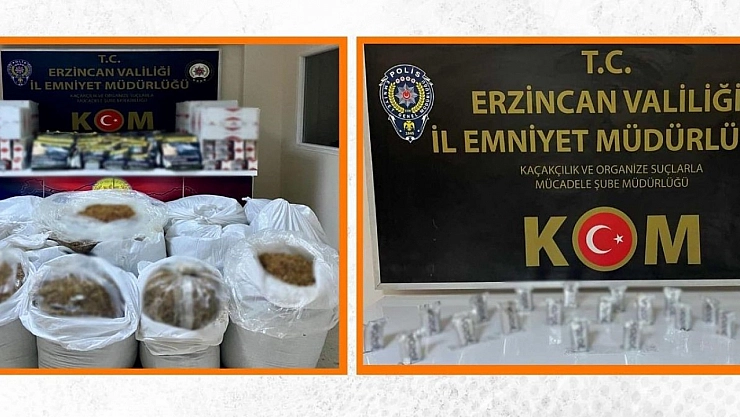 Erzincan'da makaron ve kaçak tütün ele geçirildi
