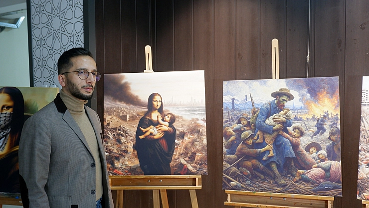 Gazze'deki dramı tuvale yansıttı