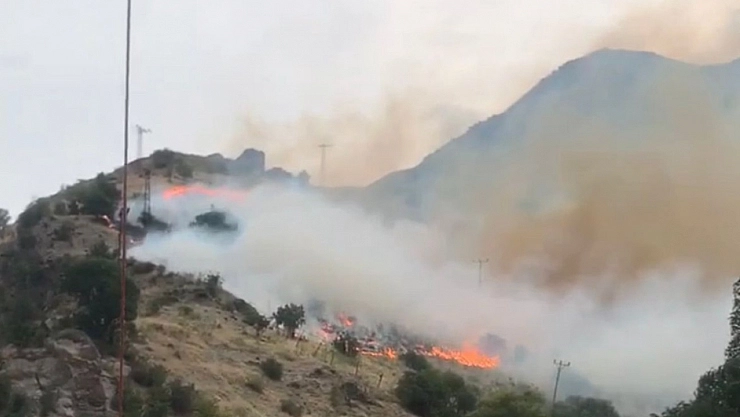 Hakkari'de anız yangını yerleşim yerlerine sıçradı