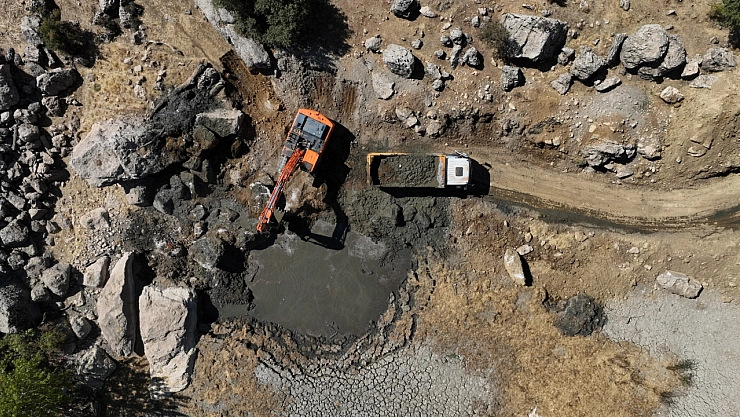 Hazro'daki gölet onarıldı