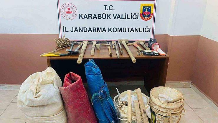 Karabük'te kaçak kazı yapanlara suçüstü!