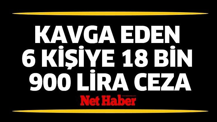 Kavga eden 6 kişiye 18 bin 900 lira ceza