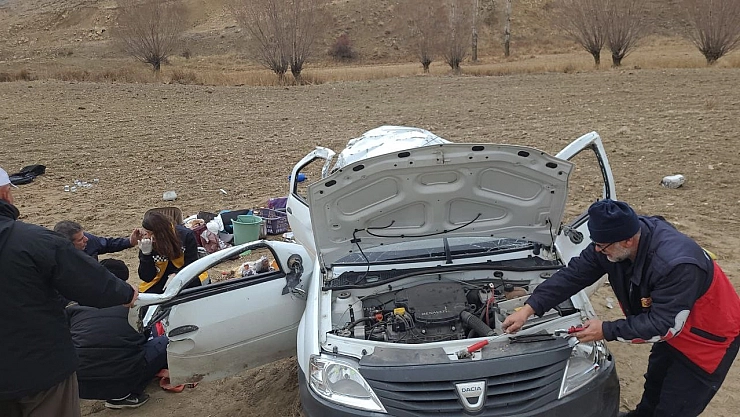 Kayganlaşan yol kazaya neden oldu