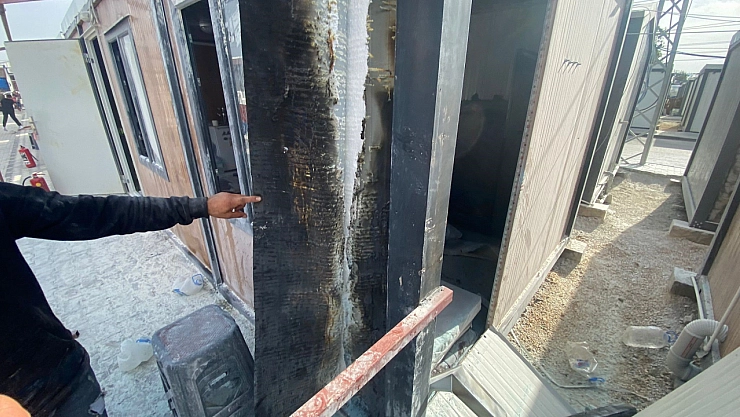 Konteynerde yangın çıktı