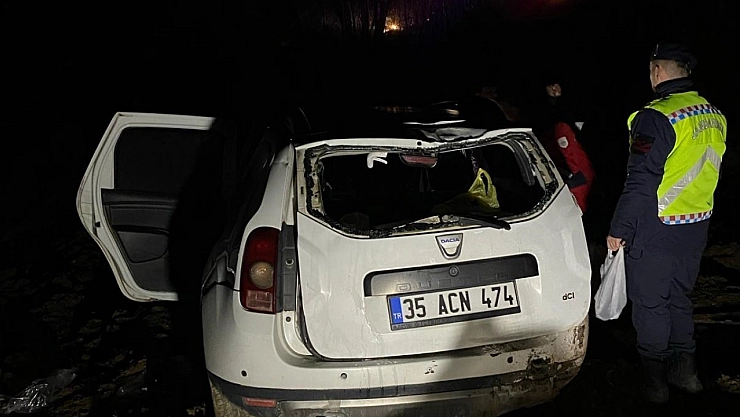 Cip şarampole uçtu 2 yaralı