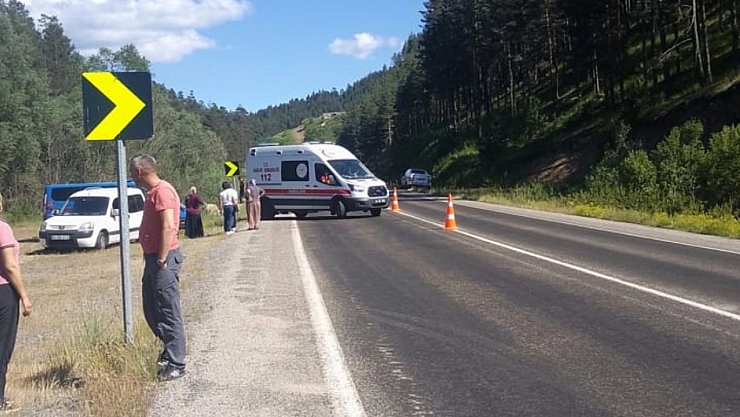 Hafif ticari araç uçurumdan uçtu