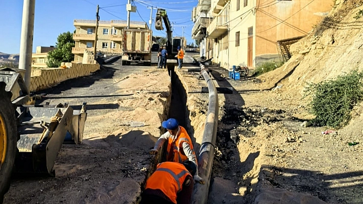 Koyunlu ana isale hattında ilk su verildi