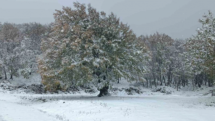 Dumanlı Dağı'na  ilk kar  yağdı