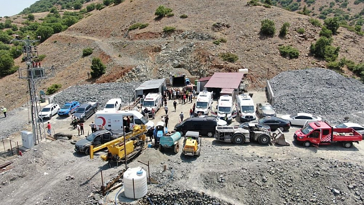 Maden ocağı dron ile görüntülendi