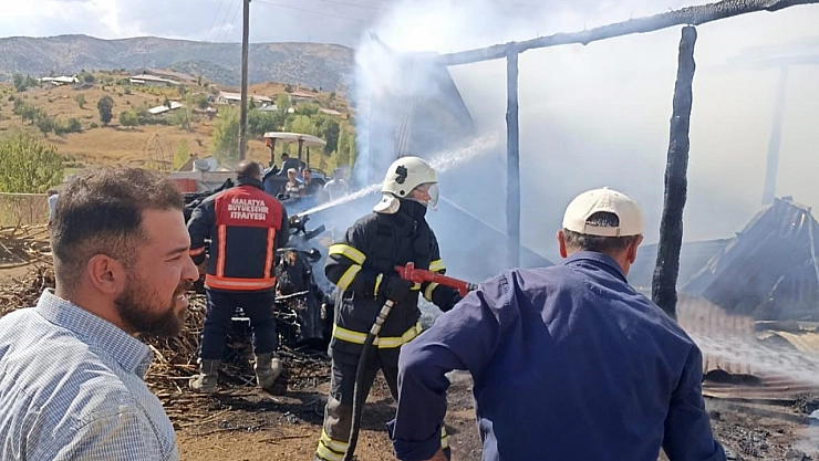 10 büyükbaş hayvan alevlerde can verdi: Doğanşehir'de yürek yakan olay