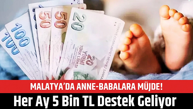 Malatya'da Anne-Babalara Müjde! Her Ay 5 Bin TL Destek Geliyor