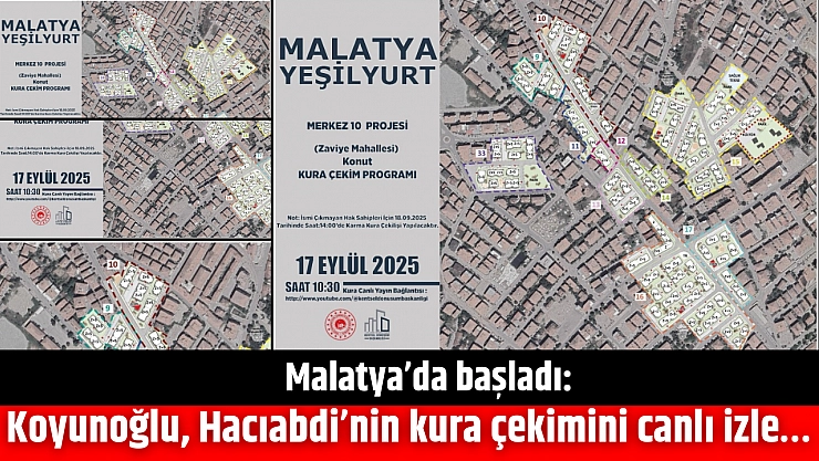 Malatya'da başladı: Koyunoğlu, Hacıabdi'nin kura çekimini canlı izle…