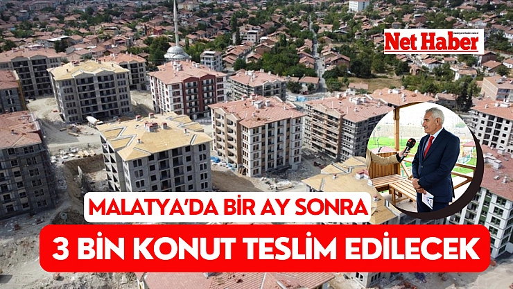 Malatya'da bir ay sonra 3 bin konut teslim edilecek