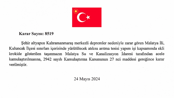 Malatya'da Bir Bölge Daha Acele Kamulaştırıldı..!
