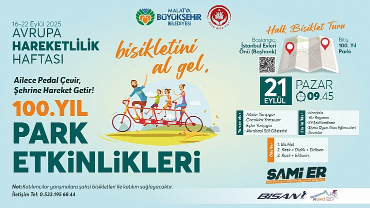 Malatya'da 'Bisikletini Al Gel' sloganıyla düzenlenecek