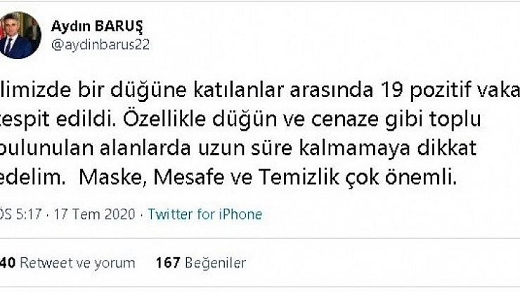 19 kişide Covid-19 tespit edildi