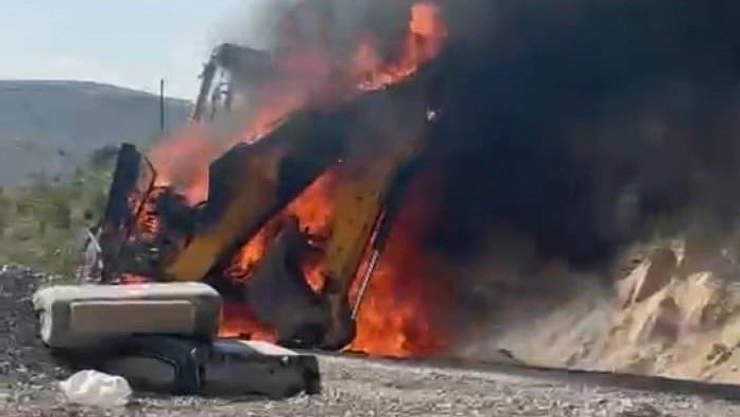 Beton santralinde yangın: Ekipler zamanla yarıştı