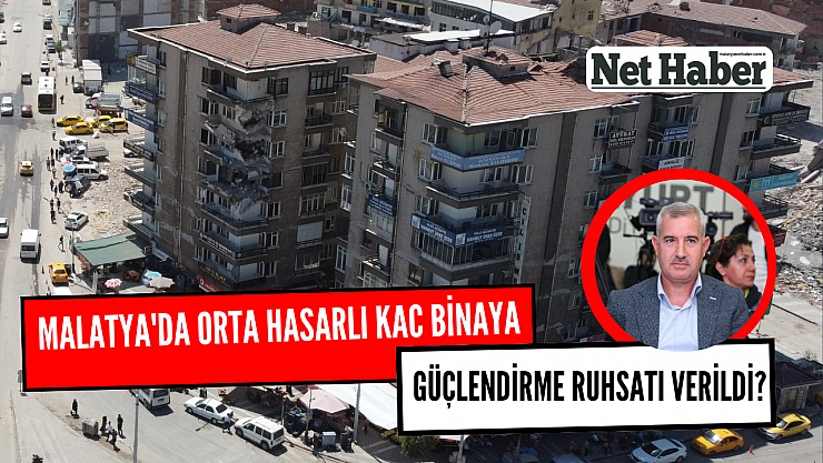 Malatya'da orta hasarlı kac binaya güçlendirme ruhsatı verildi?