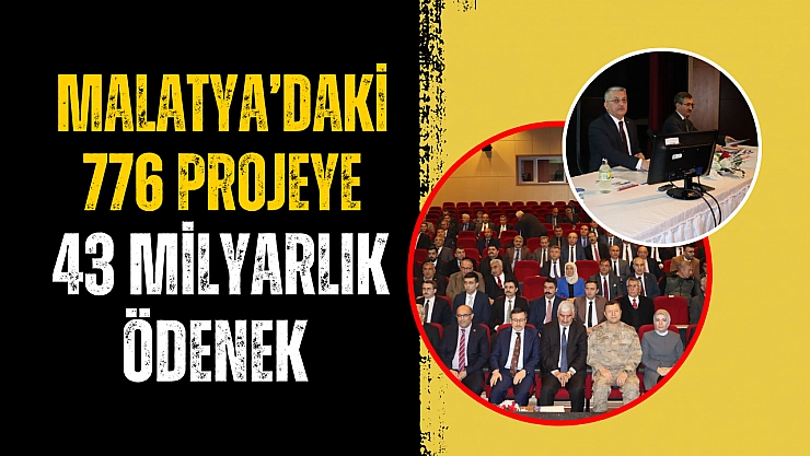 Malatya'daki 776 projeye 43 Milyarlık Ödenek