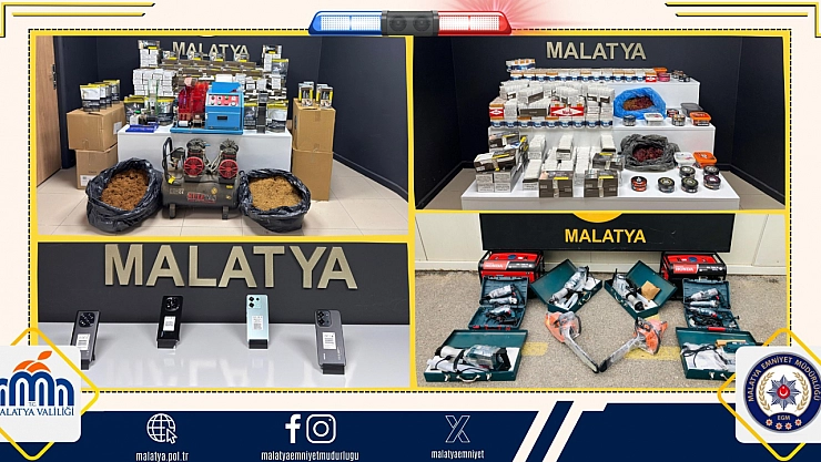 Malatya'da Kaçakçılığa Büyük Darbe! Binlerce Makaron ve Kaçak Alet Ele Geçirildi