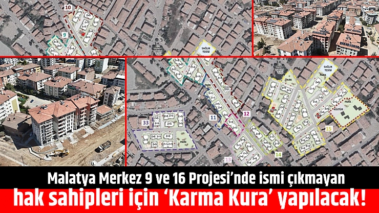 Malatya Merkez 9 ve 16 Projesi'nde ismi çıkmayanlar hak sahipleri için 'Karma Kura' yapılacak!