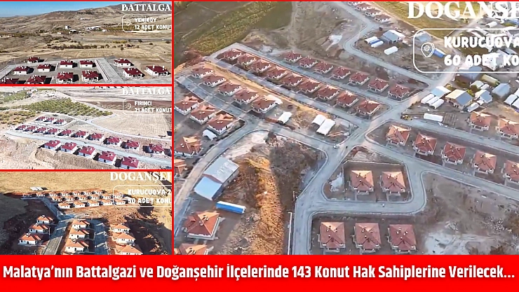 Malatya'nın Battalgazi ve Doğanşehir İlçelerinde 143 Konut Hak Sahiplerine Verilecek…