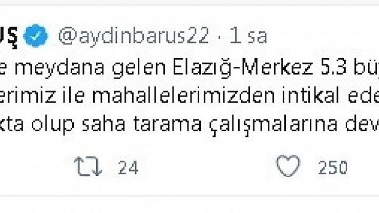'Depremle ilgili olumsuzluk yok'
