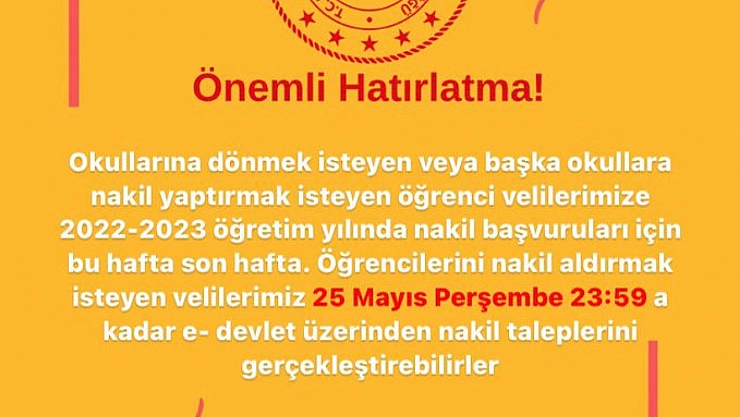MEB'den velilere uyarı
