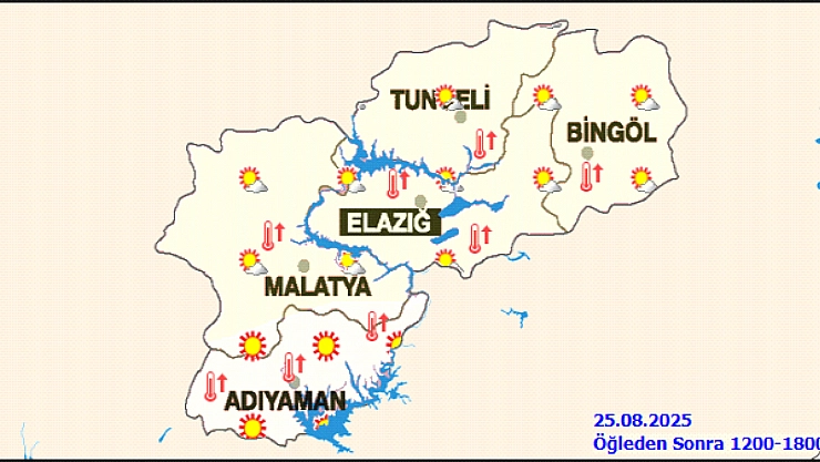 Meteoroloji açıkladı: 25 Ağustos Pazartesi hava durumu raporu... Malatya'da bugün hava nasıl olacak?